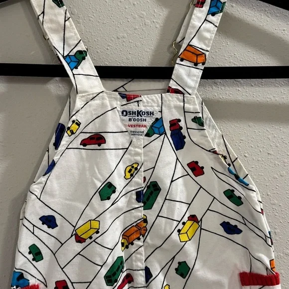 OshKosh B’gosh RARE Vintage 24M Car Print Overalls Union Workers Tag Made In USA - Picture 6 of 7